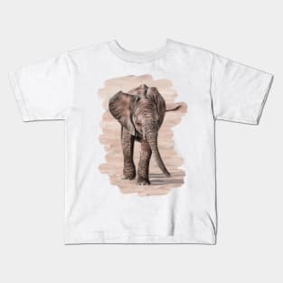 African Elephant Calf painting Kids T-Shirt